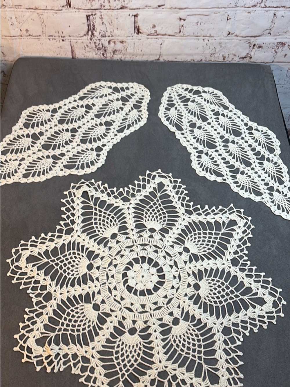 Handcrafted Crochet Doilies Set - Cream Decorative Table Accents